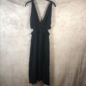 Raviya‎ Black Backless Cutout Swim Cover Up